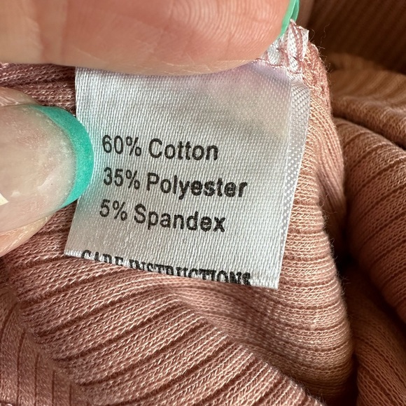 NWT Grace + Emma Mauve/Light Pink Mesh Sleeve Ribbed Top Long Sleeve Medium - Picture 8 of 9